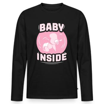 Baby Inside Baby Inside Announcement Pregnant - Men's Premium Organic Long Sleeve Shirt - black - Front - Nico (187cm)