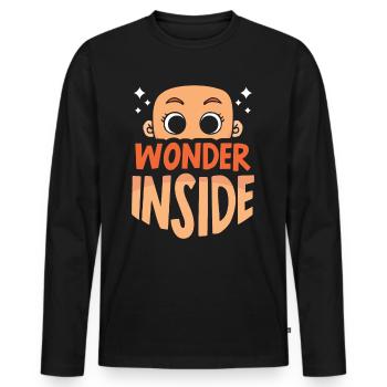 Miracle Inside Pregnant Sweet Baby Inside - Men's Premium Organic Long Sleeve Shirt - black - Front - Nico (187cm)