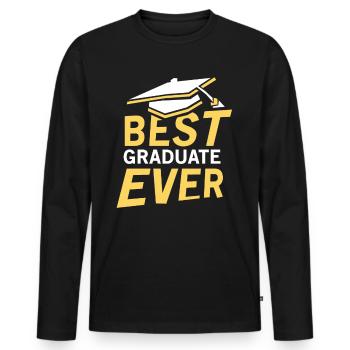 Meilleur diplômé de tous les temps Diplômés diplômés - T-shirt manches longues Premium bio Homme - noir - Devant - Nico (187cm)