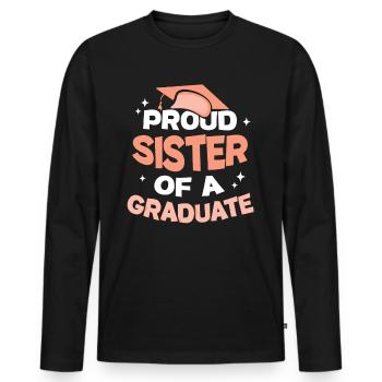 Fière sœur d’un diplômé diplômé - T-shirt manches longues Premium bio Homme - noir - Devant - Nico (187cm)