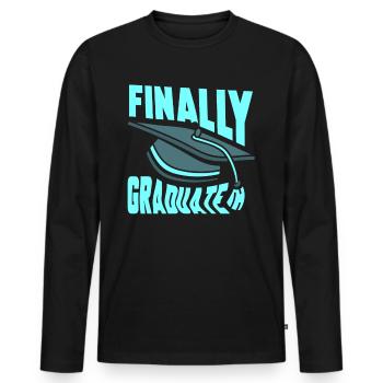 Finally Graduated Graduate Graduate - Men's Premium Organic Long Sleeve Shirt - black - Front - Nico (187cm)
