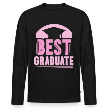 Meilleure fille diplômée diplômée - T-shirt manches longues Premium bio Homme - noir - Devant - Nico (187cm)
