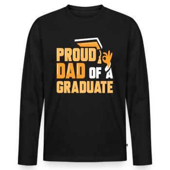 Fier père d’un diplômé diplômé - T-shirt manches longues Premium bio Homme - noir - Devant - Nico (187cm)
