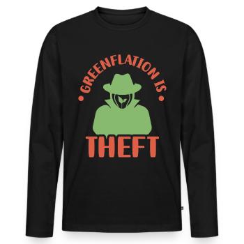 Greenflation is theft green inflation energy - Men's Premium Organic Long Sleeve Shirt - black - Front - Nico (187cm)