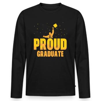 Proud Graduate Graduation Party Graduate - Men's Premium Organic Long Sleeve Shirt - black - Front - Nico (187cm)