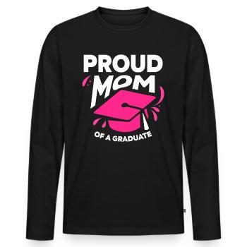 Fière mère d’un diplômé diplômé - T-shirt manches longues Premium bio Homme - noir - Devant - Nico (187cm)