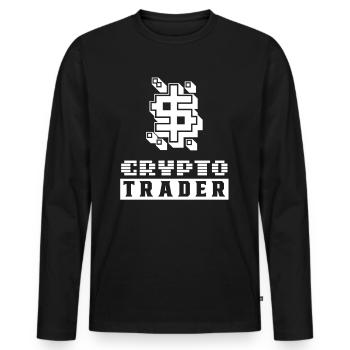 Crypto Traders Trading Trade Crypto Trader - T-shirt manches longues Premium bio Homme - noir - Devant - Nico (187cm)