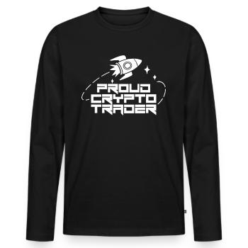 Proud Crypto Trader Trade Crypto Trading - Men's Premium Organic Long Sleeve Shirt - black - Front - Nico (187cm)