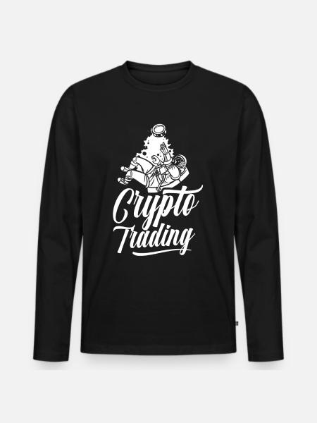 Krypto Handel Crypto Trader Traden Trading - Männer Premium Bio Langarmshirt - Schwarz