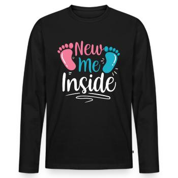 The New Me Inside Sweet Baby Inside Pregnant - Men's Premium Organic Long Sleeve Shirt - black - Front - Nico (187cm)