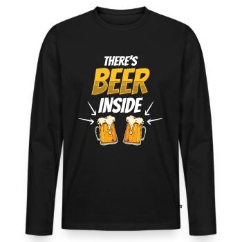 Da Ist Bier Drin Trinker Trinken Beer Inside - Männer Premium Bio Langarmshirt - Schwarz - Vorne - Nico (187cm)