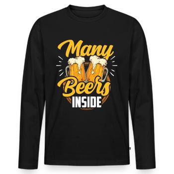 Viele Biere Drinnen Bier Trinken Beer Inside - Männer Premium Bio Langarmshirt - Schwarz - Vorne - Nico (187cm)
