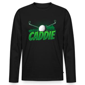 Caddie Profession Golfeur Golfeur Golf - T-shirt manches longues Premium bio Homme - noir - Devant - Nico (187cm)