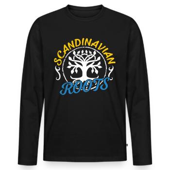 Scandinavian roots Swedish Scandinavia - Men's Premium Organic Long Sleeve Shirt - black - Front - Nico (187cm)