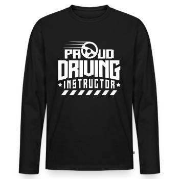 Proud Driving Instructor Driving Lesson Driving School Profession - Men's Premium Organic Long Sleeve Shirt - black - Front - Nico (187cm)