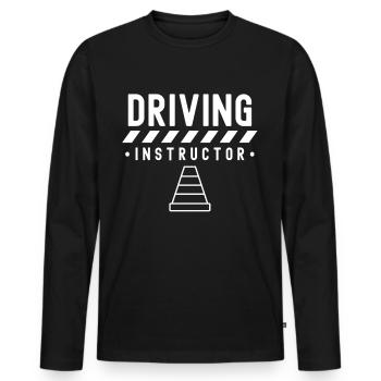 Fahrlehrer Fahrstunde Fahrschule Fahrschüler - Männer Premium Bio Langarmshirt - Schwarz - Vorne - Nico (187cm)