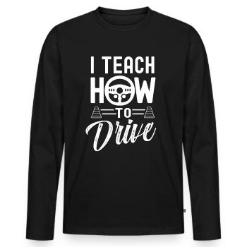 I Bring Driving At Driving Instructor Driving School - Men's Premium Organic Long Sleeve Shirt - black - Front - Nico (187cm)