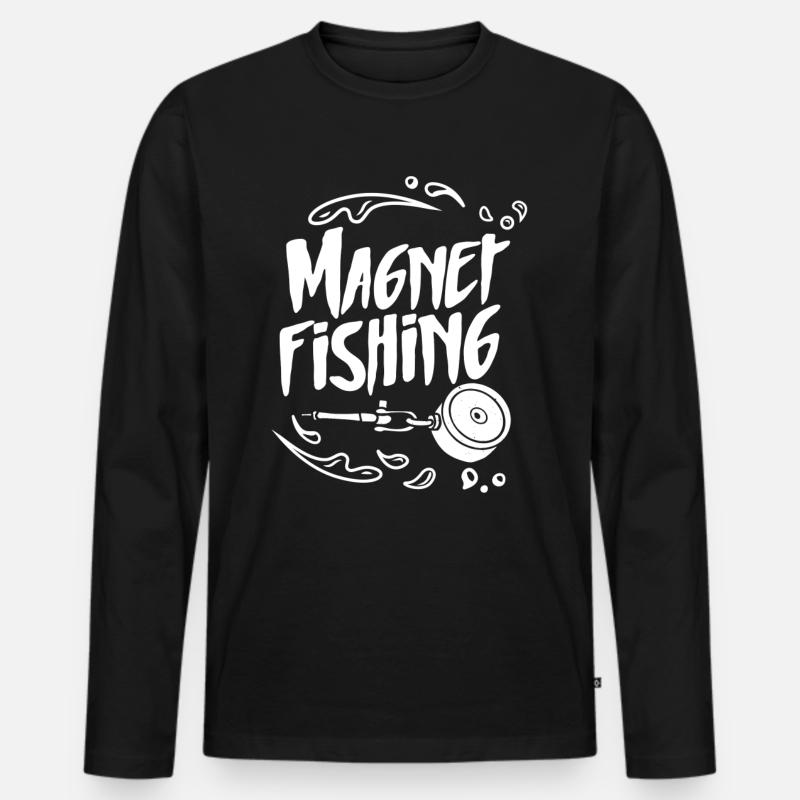 Magnetfischen Magnet Magnetfischer - Männer Premium Bio Langarmshirt - Schwarz
