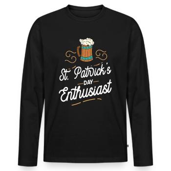 Amoureux de la Saint-Patrick Irlandais Irlande Irlandais - T-shirt manches longues Premium bio Homme - noir - Devant - Nico (187cm)