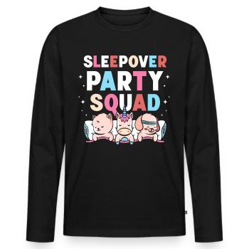 Sleepover Party Troupe Nuitée - T-shirt manches longues Premium bio Homme - noir - Devant - Nico (187cm)