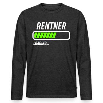 Rentner Loading Ladebalken - Männer Premium Bio Langarmshirt - Anthrazit meliert - Vorne - Nico (187cm)