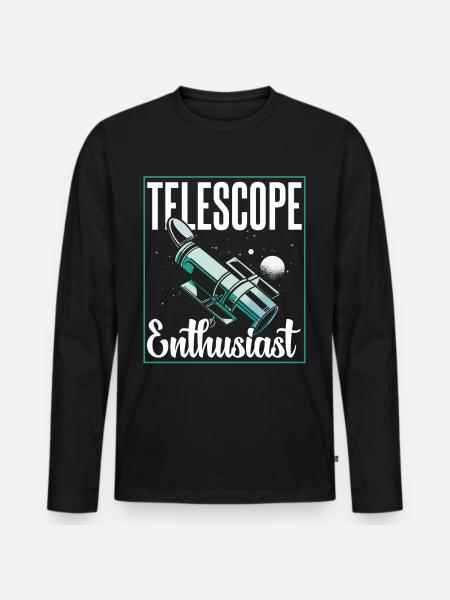 Telescope Enthusiast Space Universe Stars - Men's Premium Organic Long Sleeve Shirt - black