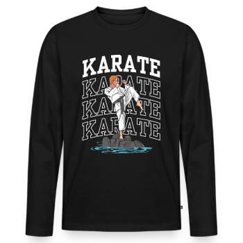 Karate Kampfkunst Kampfsport Kämpfer Sprüche - Männer Premium Bio Langarmshirt - Schwarz - Vorne - Nico (187cm)