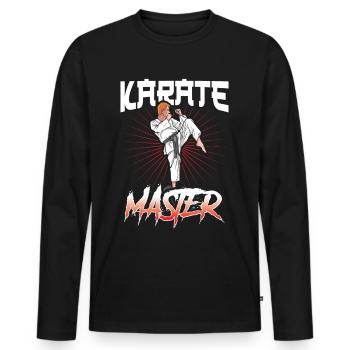 Karate Master Martial Arts Fighter Martial Arts - Men's Premium Organic Long Sleeve Shirt - black - Front - Nico (187cm)