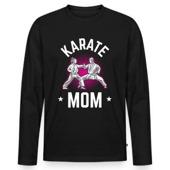 Karaté Mère Arts Martiaux Combattant d’Arts Martiaux - T-shirt manches longues Premium bio Homme - noir - Devant - Nico (187cm)