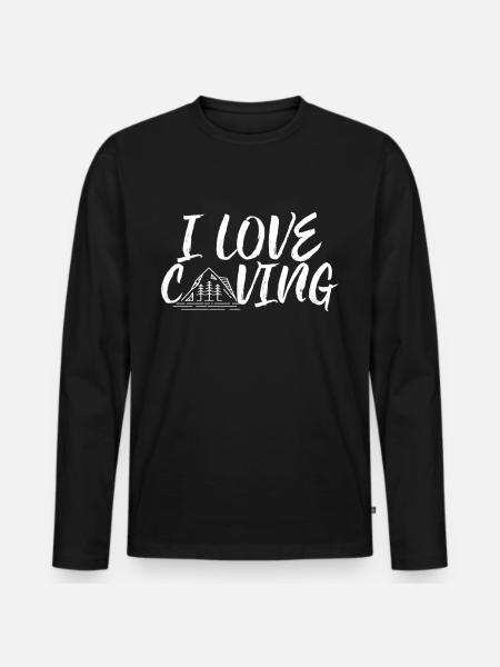 J’adore la spéléologie - T-shirt manches longues Premium bio Homme - noir