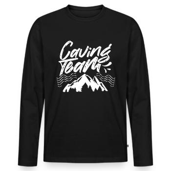 Caving Team Cave Hiking Cave Caving - Men's Premium Organic Long Sleeve Shirt - black - Front - Nico (187cm)
