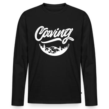 Höhlenforschung Caving Höhle Höhlenwandern Cave - Männer Premium Bio Langarmshirt - Schwarz - Vorne - Nico (187cm)