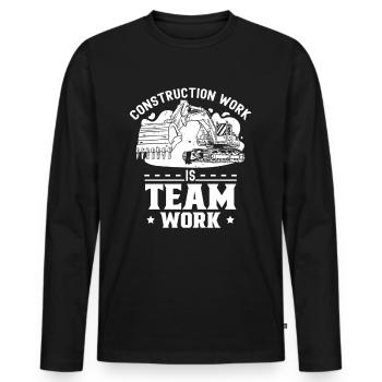 Les travaux de construction sont un travail d’équipe Chantier de construction Travail d’équipe Construction - T-shirt manches longues Premium bio Homme - noir - Devant - Nico (187cm)