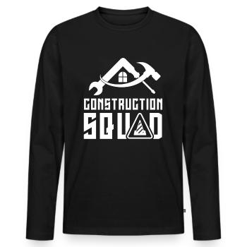 Équipe de construction Travail d’équipe Équipe de construction Chantier de construction Travailleurs de la construction - T-shirt manches longues Premium bio Homme - noir - Devant - Nico (187cm)