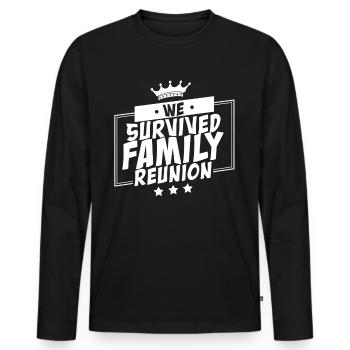 Nous avons survécu au regroupement familial - T-shirt manches longues Premium bio Homme - noir - Devant - Nico (187cm)