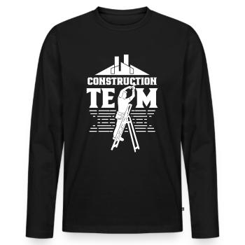 Équipe de construction Travail d’équipe Chantier de construction Travailleurs de la construction - T-shirt manches longues Premium bio Homme - noir - Devant - Nico (187cm)