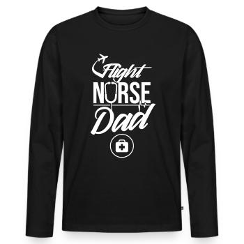 Infirmière de vol Papa Médecin de vol Médecin de vol Médecin de vol - T-shirt manches longues Premium bio Homme - noir - Devant - Nico (187cm)