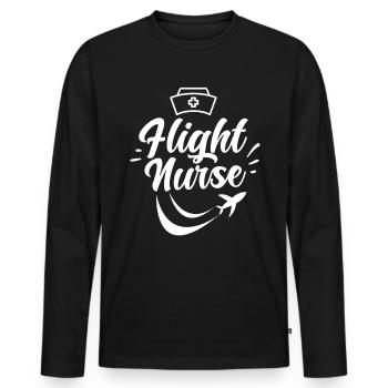 Profession d’infirmière de vol Médecin de vol Médecin de vol - T-shirt manches longues Premium bio Homme - noir - Devant - Nico (187cm)
