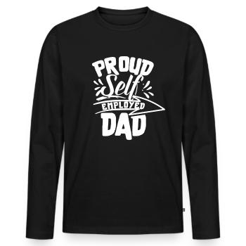 Fier Père travailleur autonome Travailleur autonome - T-shirt manches longues Premium bio Homme - noir - Devant - Nico (187cm)