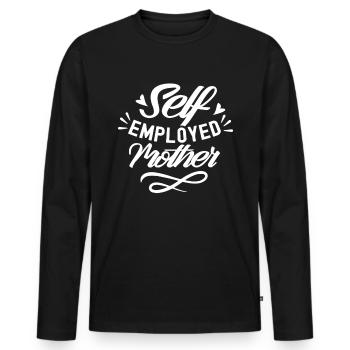 Self-employed mother Self-employed freelancer - Men's Premium Organic Long Sleeve Shirt - black - Front - Nico (187cm)