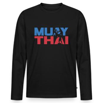 Muay Thai Arts Martiaux Arts Martiaux Combattant - T-shirt manches longues Premium bio Homme - noir - Devant - Nico (187cm)