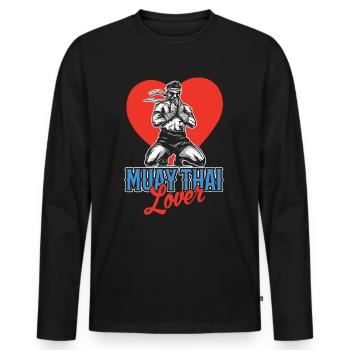 Muay Thai Lovers Fighting Fighter Martial Arts - Men's Premium Organic Long Sleeve Shirt - black - Front - Nico (187cm)