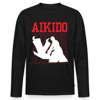 Aikido Fighter Martial Arts Lovers Martial Arts - Men's Premium Organic Long Sleeve Shirt - black - Front - Nico (187cm)
