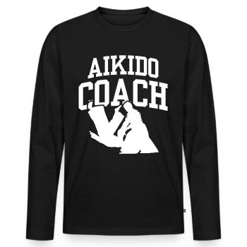 Entraîneur d’Aïkido Combattant Arts Martiaux Arts Martiaux Arts Martiaux - T-shirt manches longues Premium bio Homme - noir - Devant - Nico (187cm)
