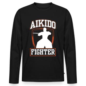 Aikido Fighter Martial Arts Martial Arts Lovers - Men's Premium Organic Long Sleeve Shirt - black - Front - Nico (187cm)