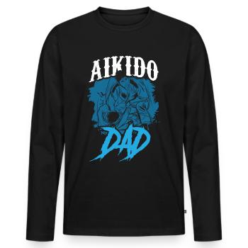 Aikido Vater Kampfkunst Kampfsport Kämpfer - Männer Premium Bio Langarmshirt - Schwarz - Vorne - Nico (187cm)