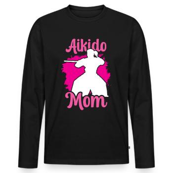 Aïkido Mère Arts Martiaux Combattant Arts Martiaux Arts Martiaux - T-shirt manches longues Premium bio Homme - noir - Devant - Nico (187cm)