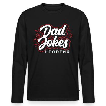 Dad Joke Papa Joke Father Jokes - Men's Premium Organic Long Sleeve Shirt - black - Front - Nico (187cm)