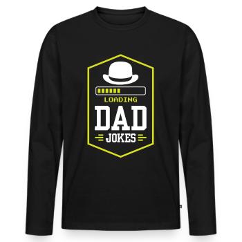 Dad Joke Papa Joke Jokes Father - Men's Premium Organic Long Sleeve Shirt - black - Front - Nico (187cm)