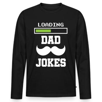 Dad Joke Papa Joke Father Jokes - Men's Premium Organic Long Sleeve Shirt - black - Front - Nico (187cm)